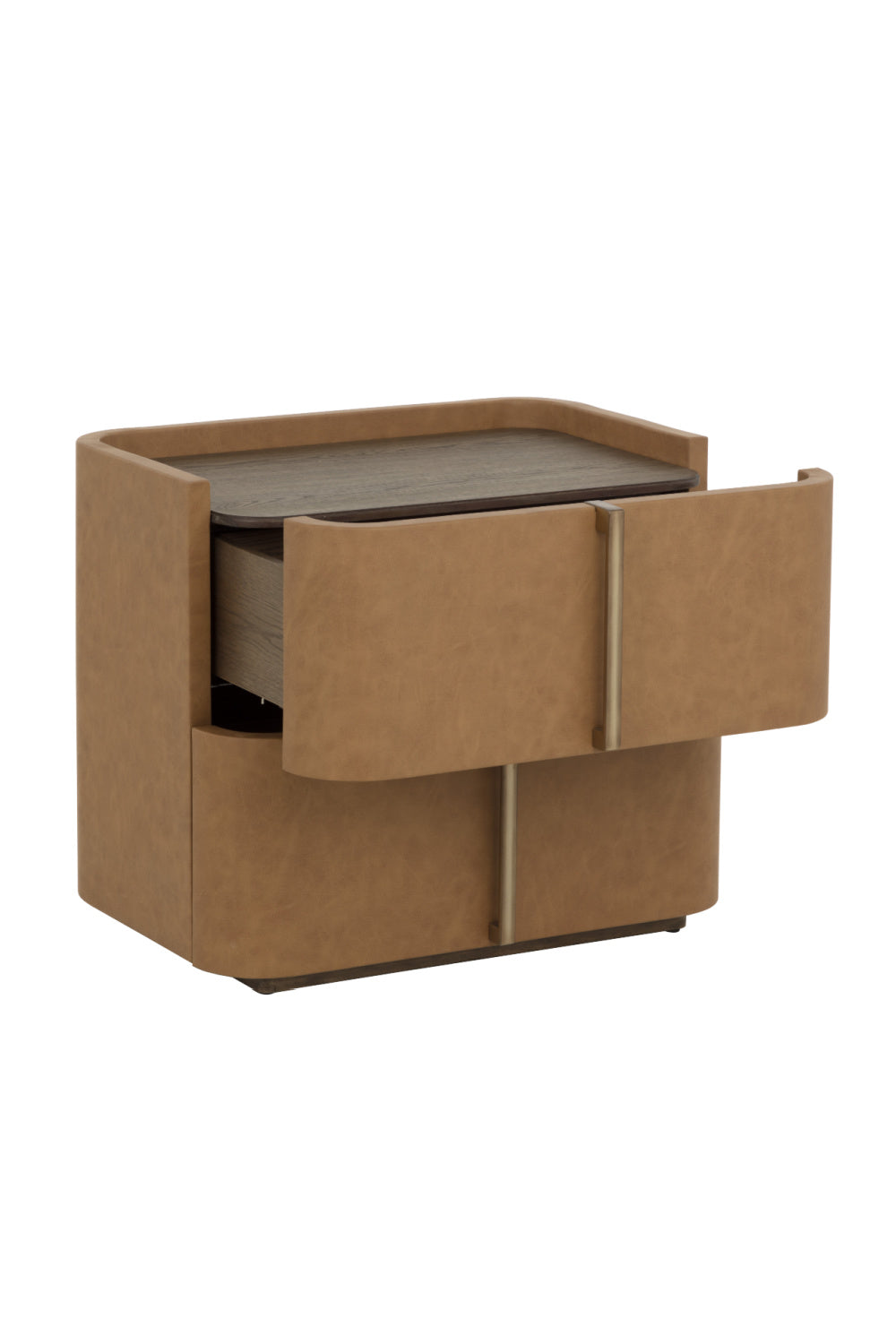Modern European furniture - Leather-Look 2-Drawer Nightstand - www.oroa.com | Oroa.com