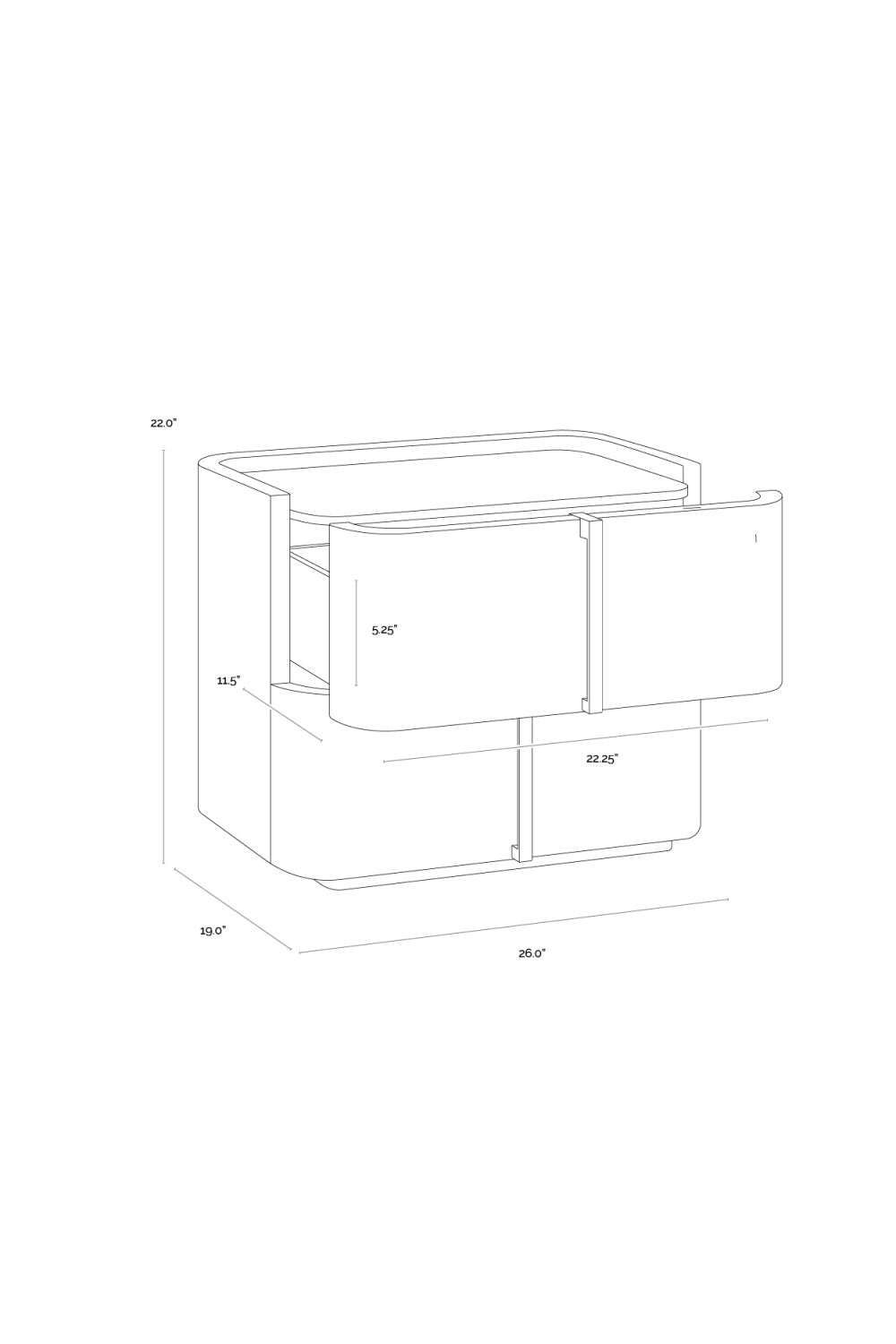 Modern European furniture - Leather-Look 2-Drawer Nightstand - www.oroa.com | Oroa.com