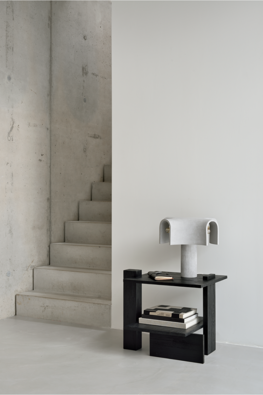 Black Teak Architectural Side Table | Oroa.com