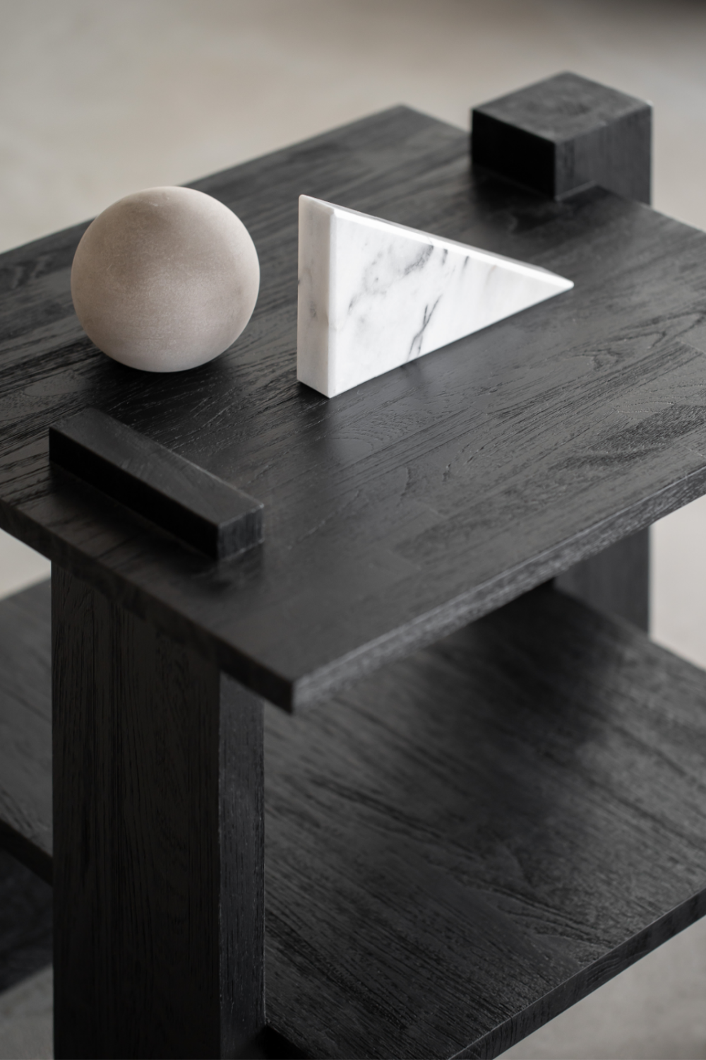 Black Teak Architectural Side Table | Oroa.com