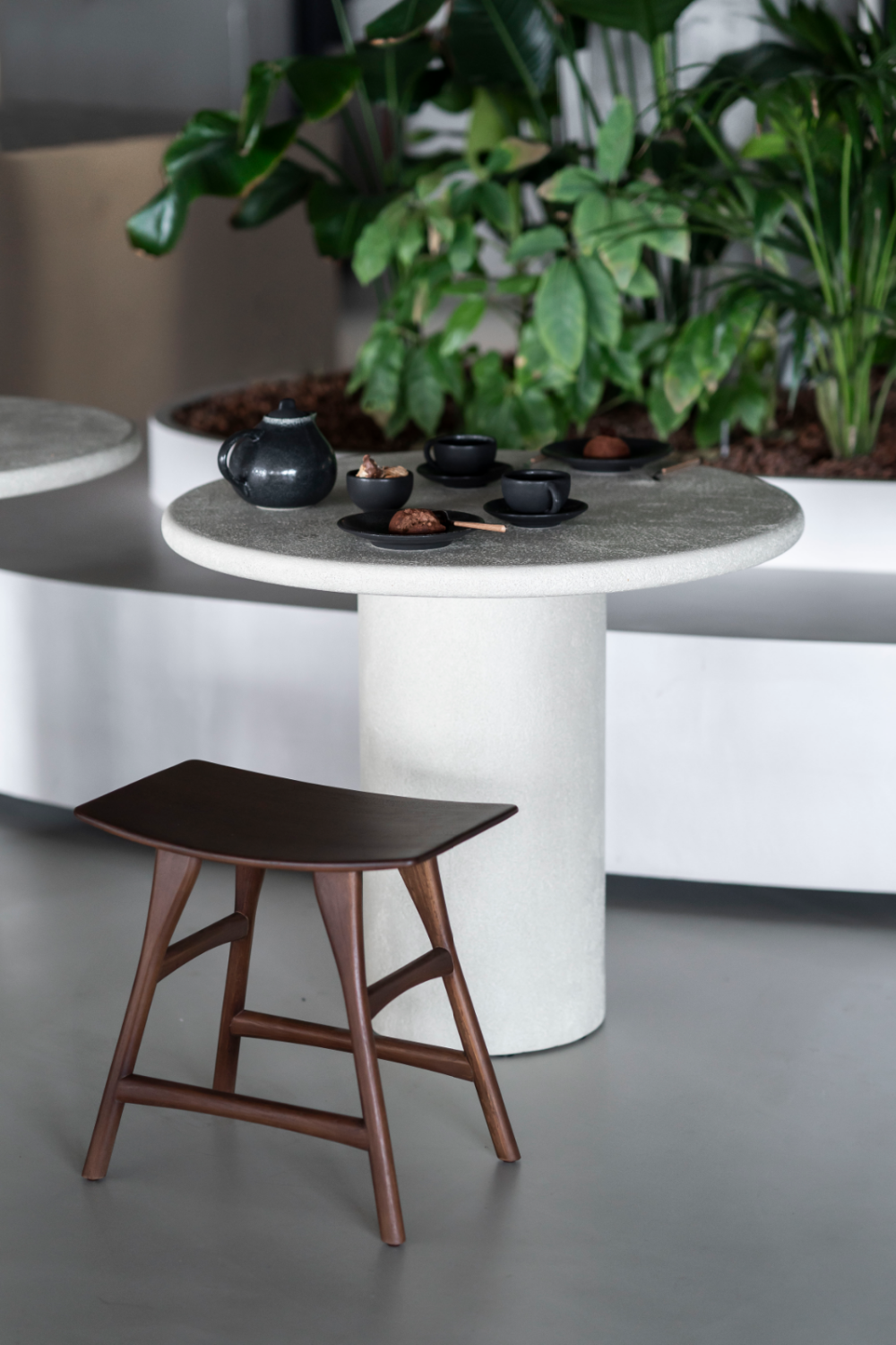 Varnished Teak Stool | Oroa.com