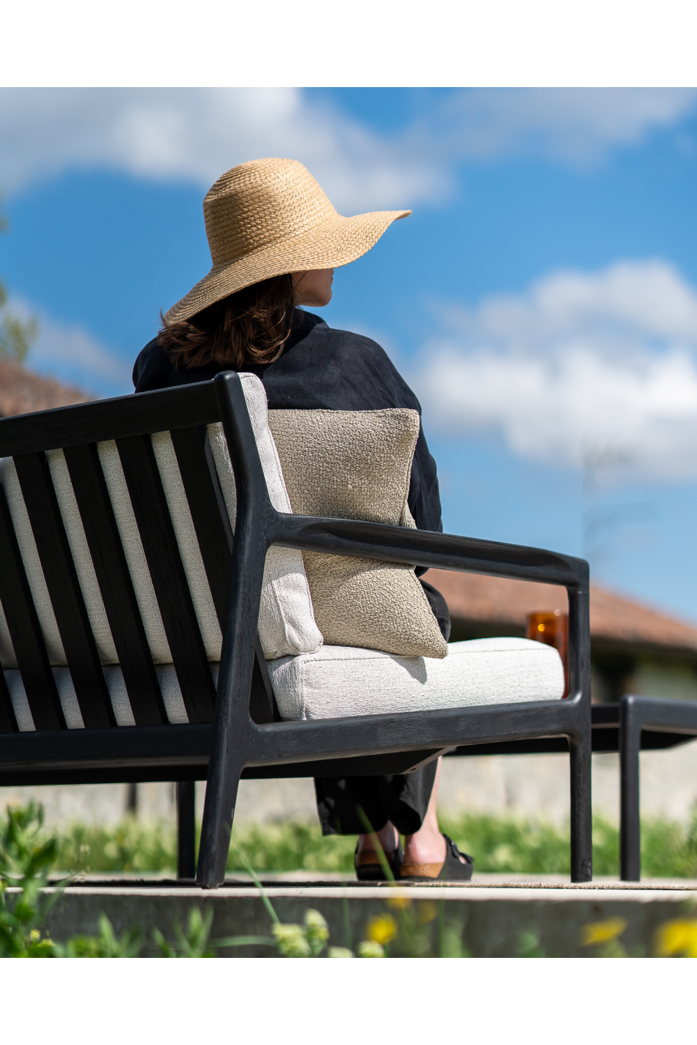 Black Teak Outdoor Sofa | Oroa.com