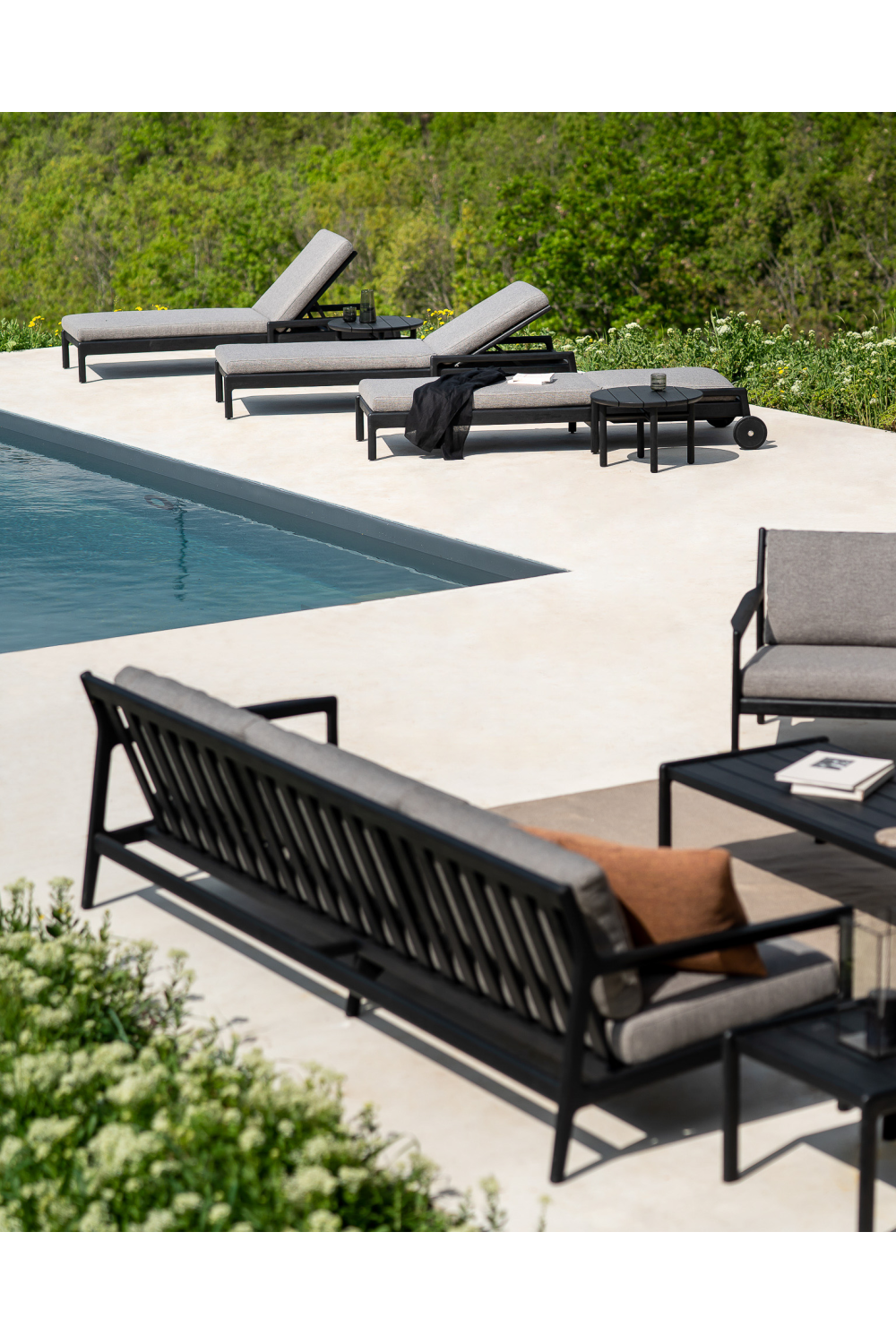 Black Teak 3+ Seater Outdoor Sofa | Oroa.com