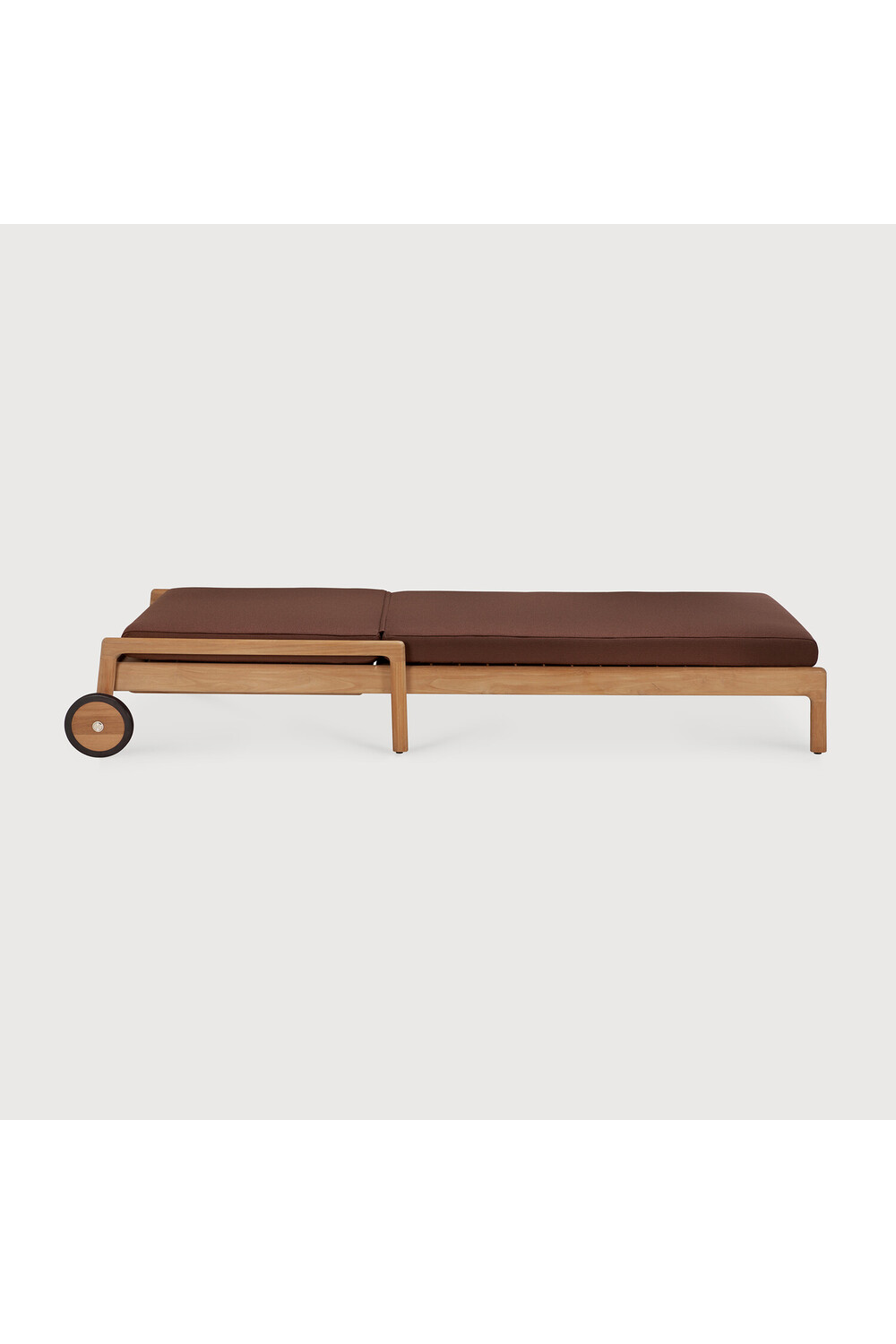 Teak Wheeled Adjustable Outdoor Lounger | Oroa.com
