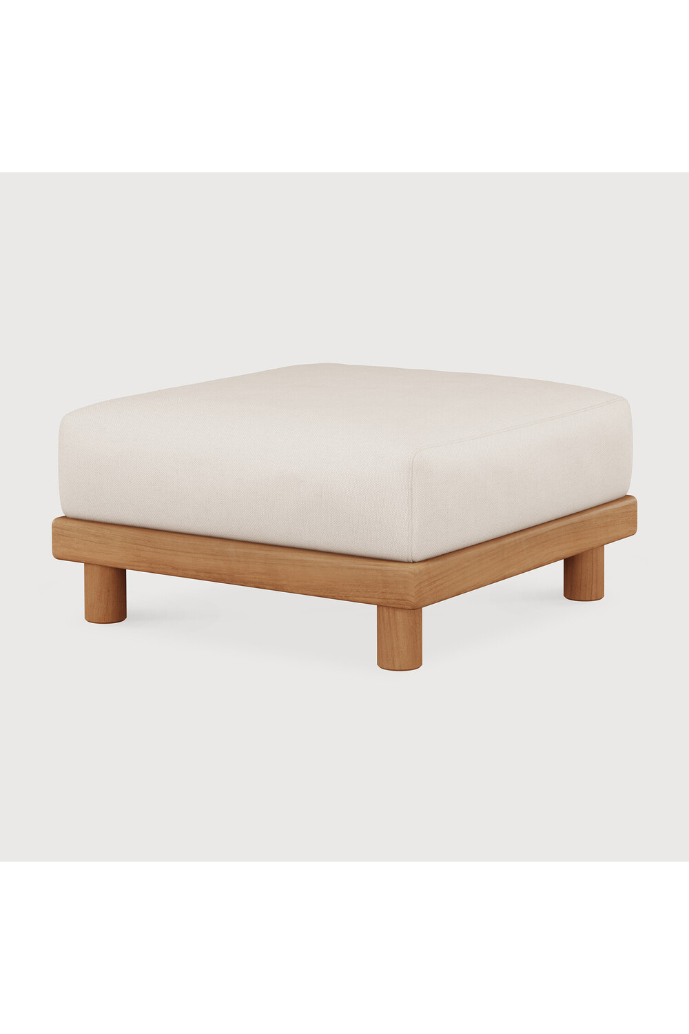 White Cushioned Outdoor Ottoman | Oroa.com
