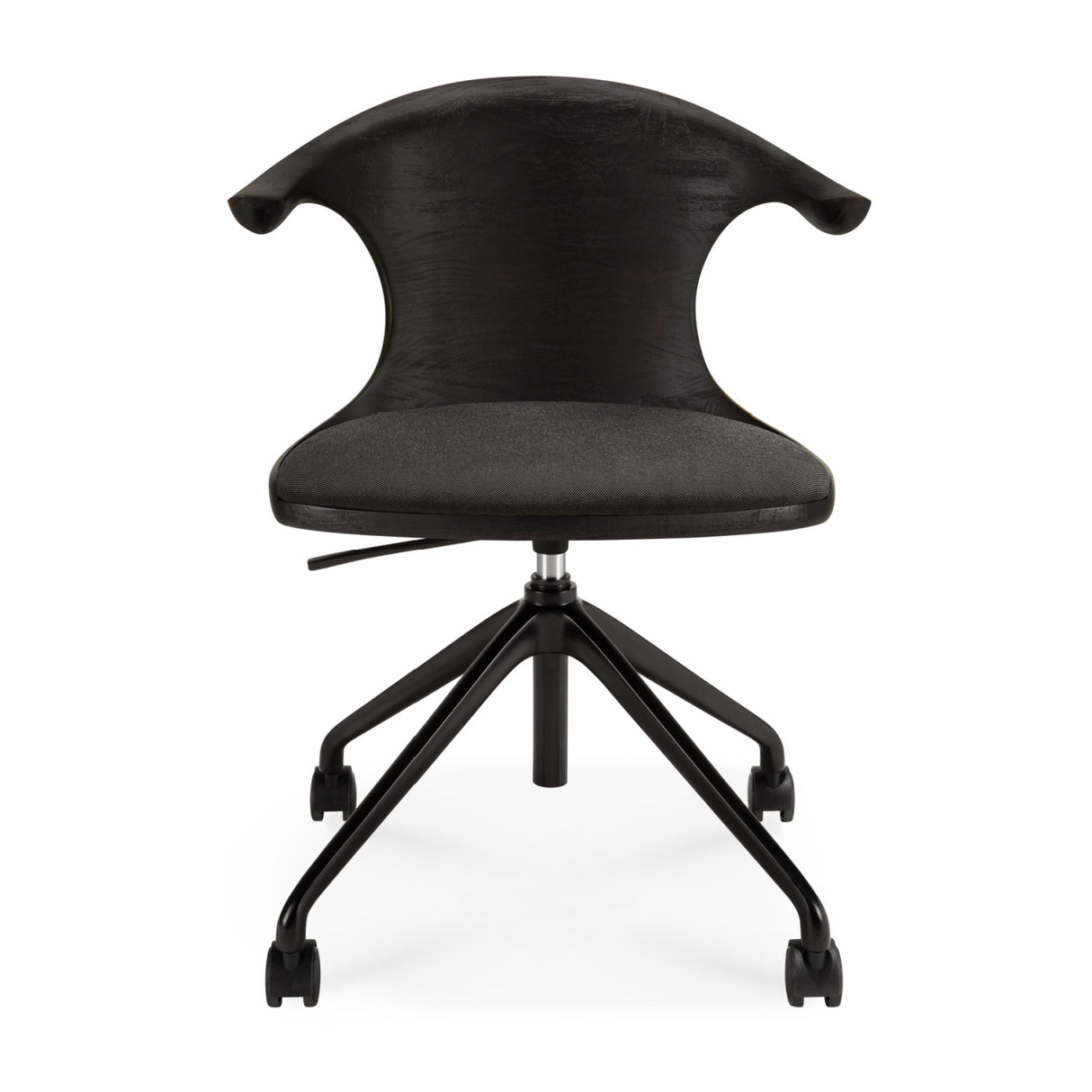 Modern European furniture - Varnished Teak Cushioned Office Chair - www.oroa.com | Oroa.com