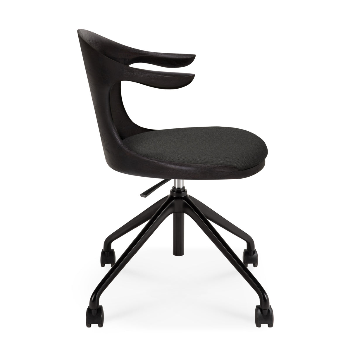 Modern European furniture - Varnished Teak Cushioned Office Chair - www.oroa.com | Oroa.com