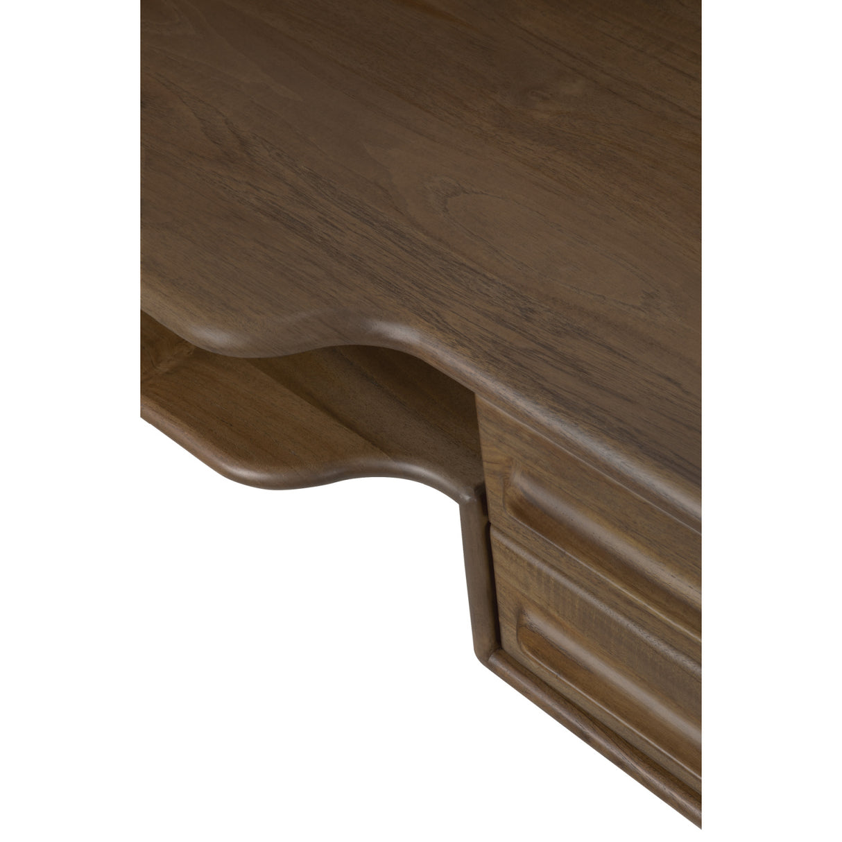 Varnished Teak 2-Drawer Desk | Oroa.com