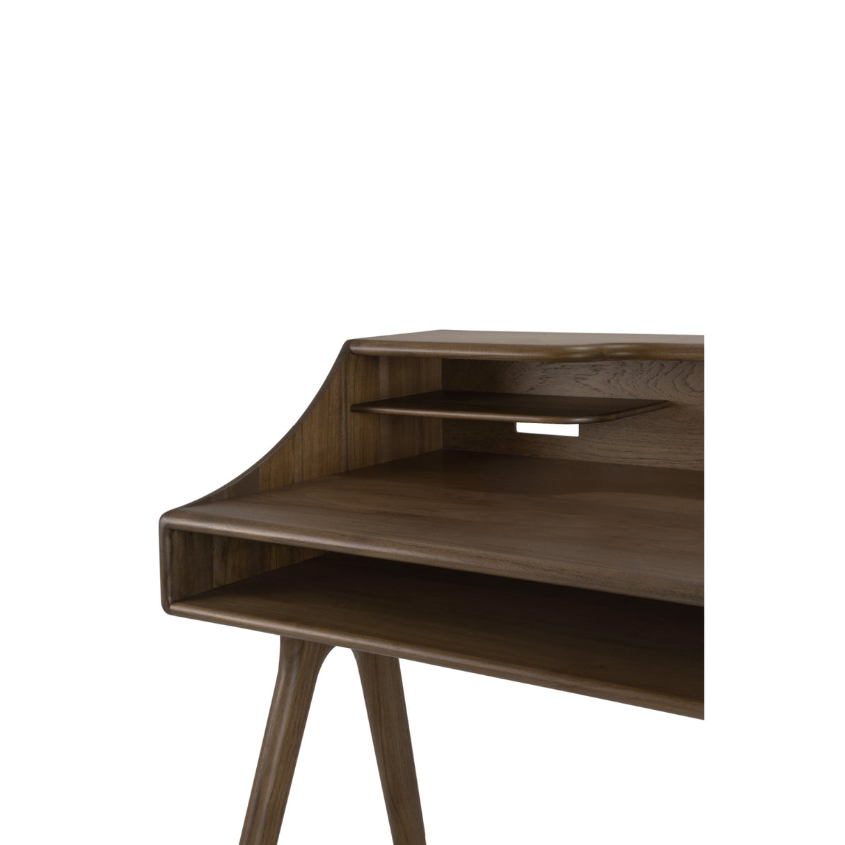 Varnished Teak 2-Drawer Desk | Oroa.com