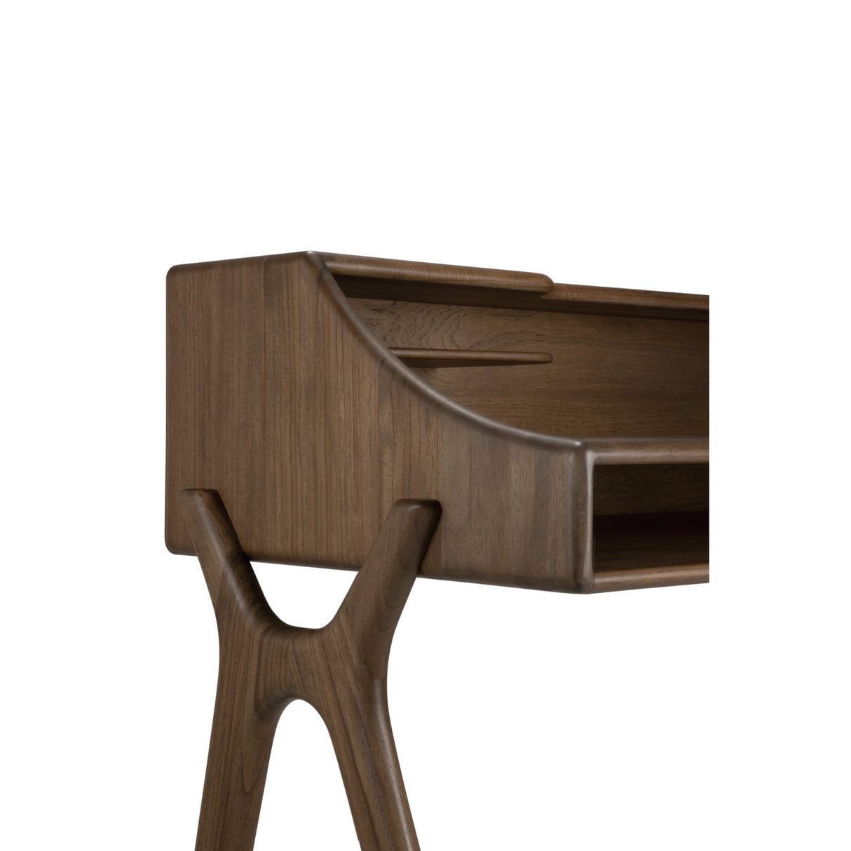 Varnished Teak 2-Drawer Desk | Oroa.com