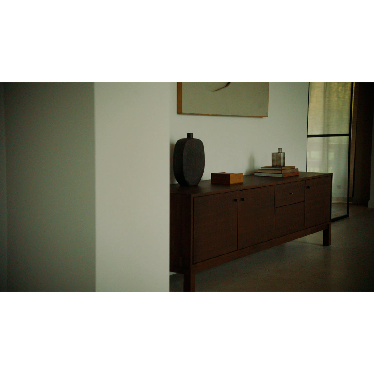 Modern European furniture - Brown Teak Carved TV Cabinet - www.oroa.com | Oroa.com