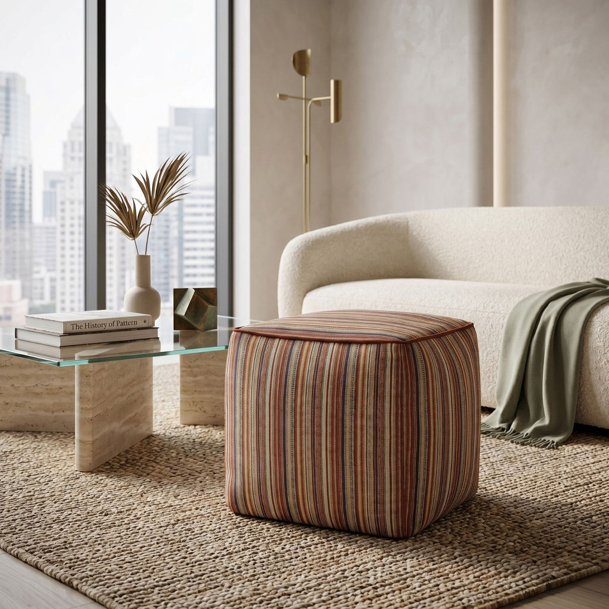 Modern or European furniture - Stripe Outdoor Ottoman - www.oroa.com | Oroa.com