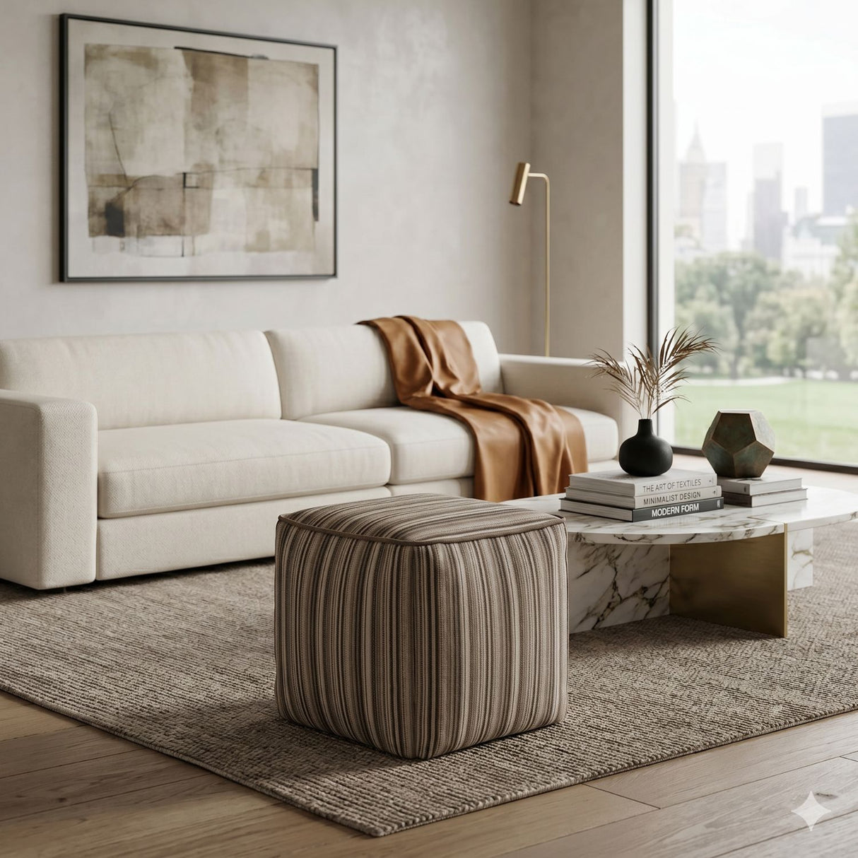 Modern or European furniture - Stripe Outdoor Ottoman - www.oroa.com | Oroa.com