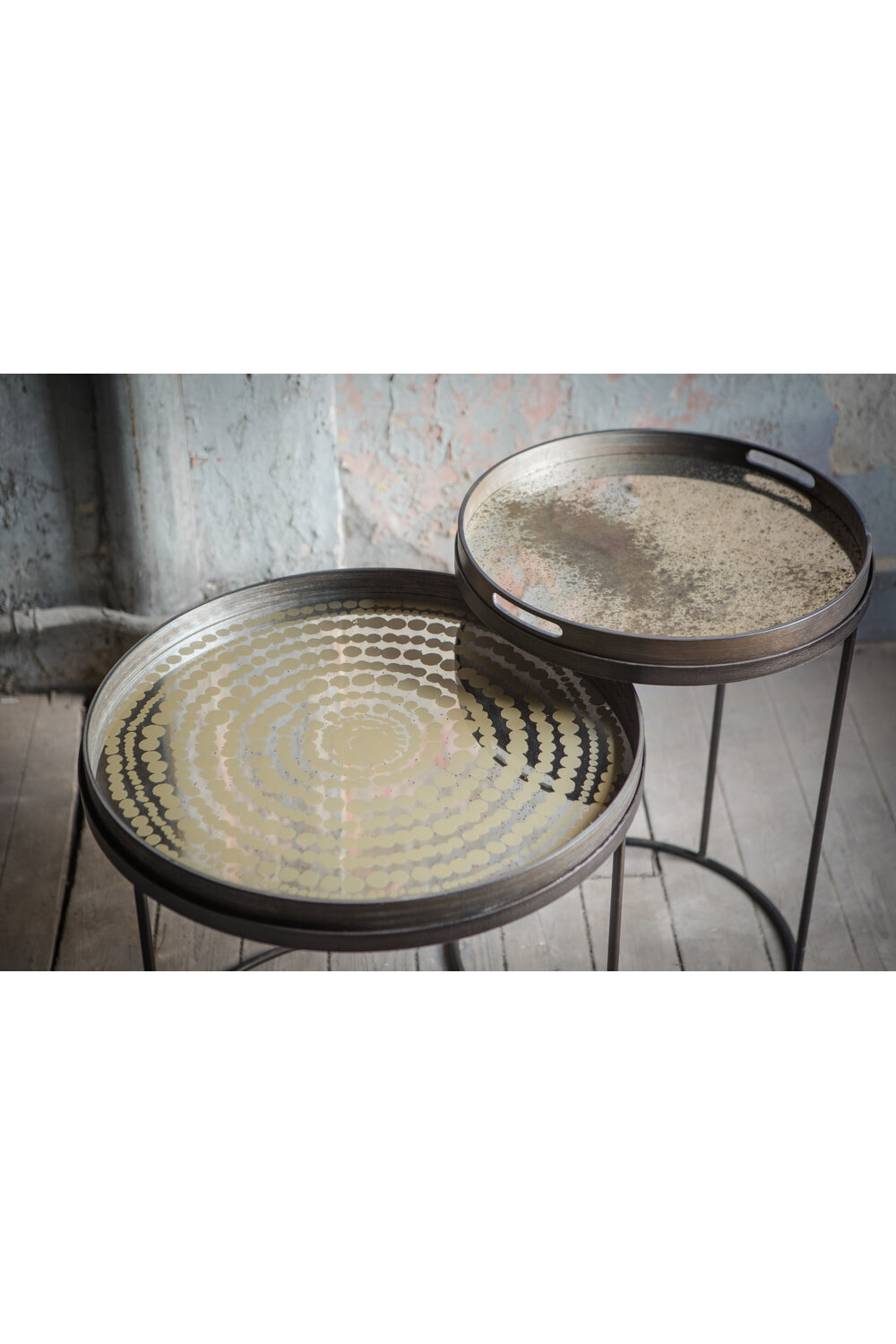 Aged Mirror Round Tray | Oroa.com