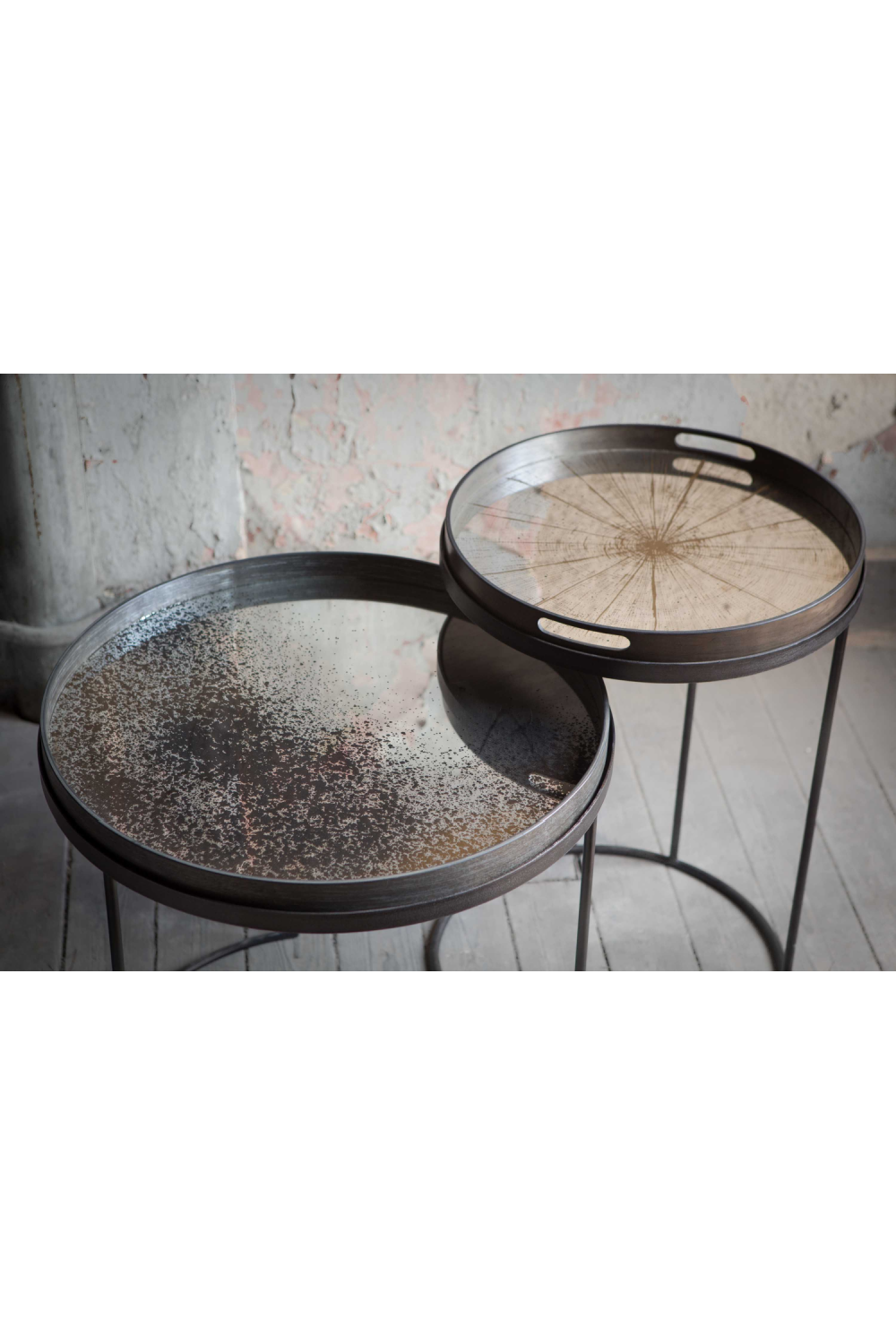 Aged Mirror Round Tray | Oroa.com