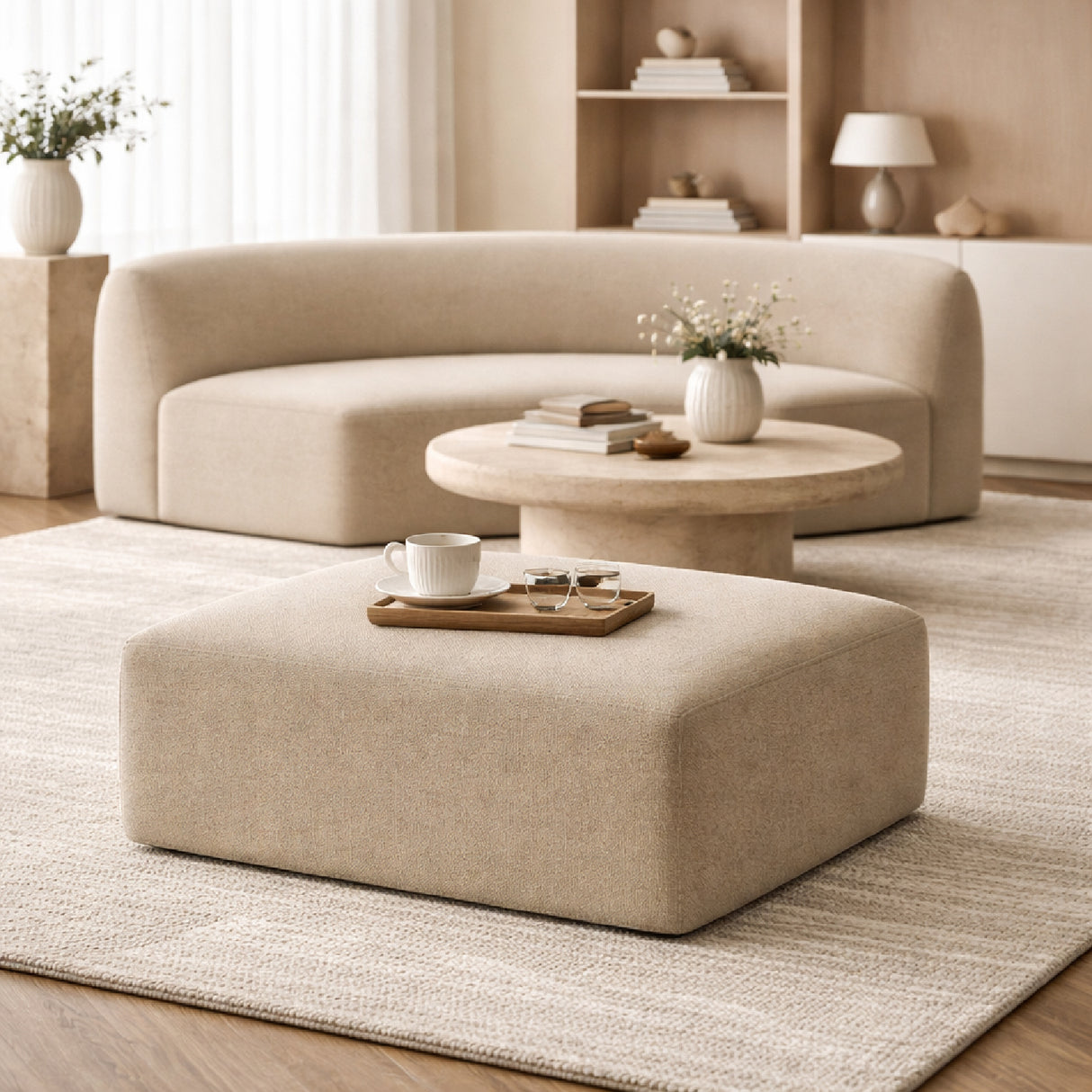 Modern European furniture - Beige Modular Sofa - www.oroa.com | Oroa.com
