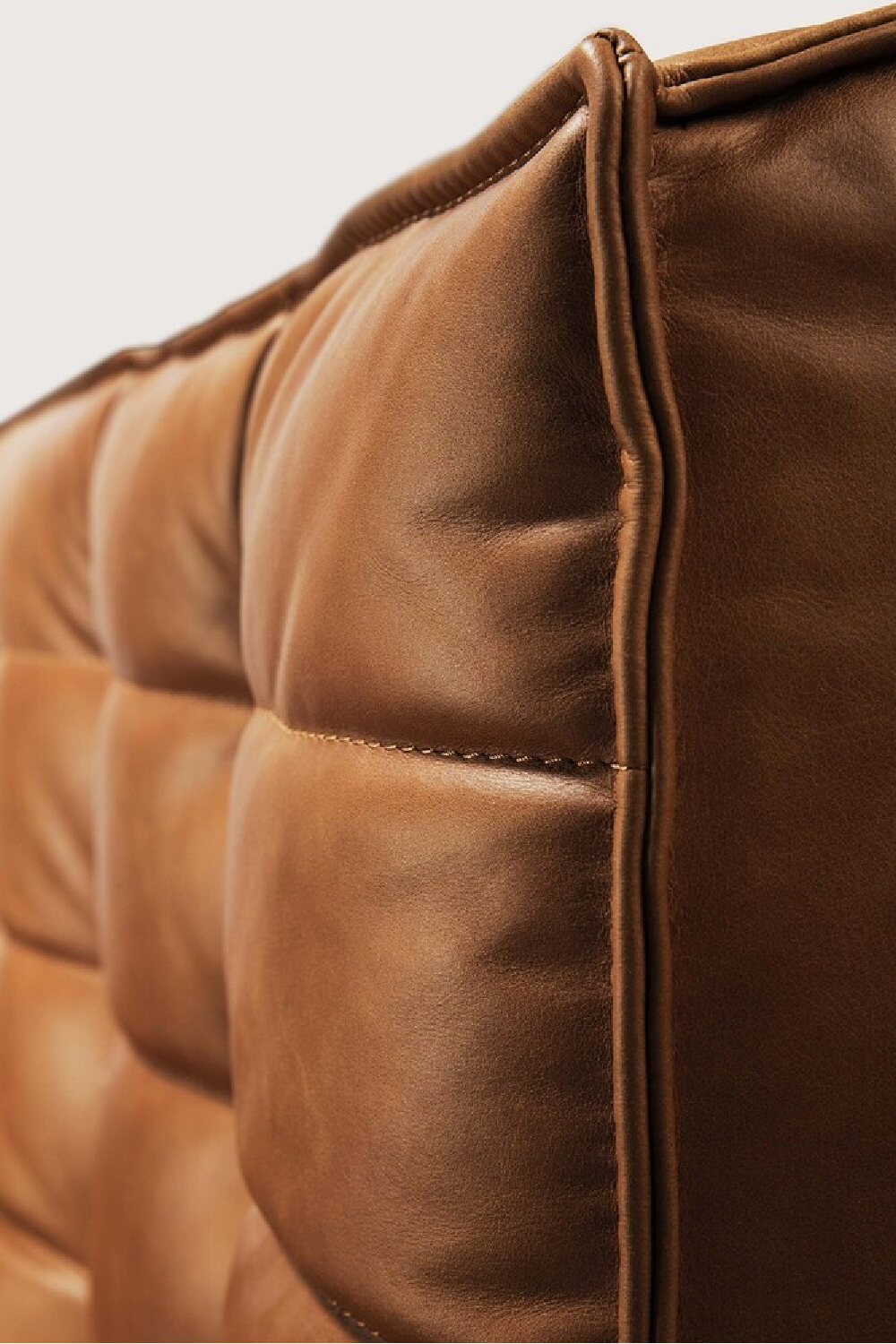 Brown Leather 2-Seater Modular Sofa | Oroa.com