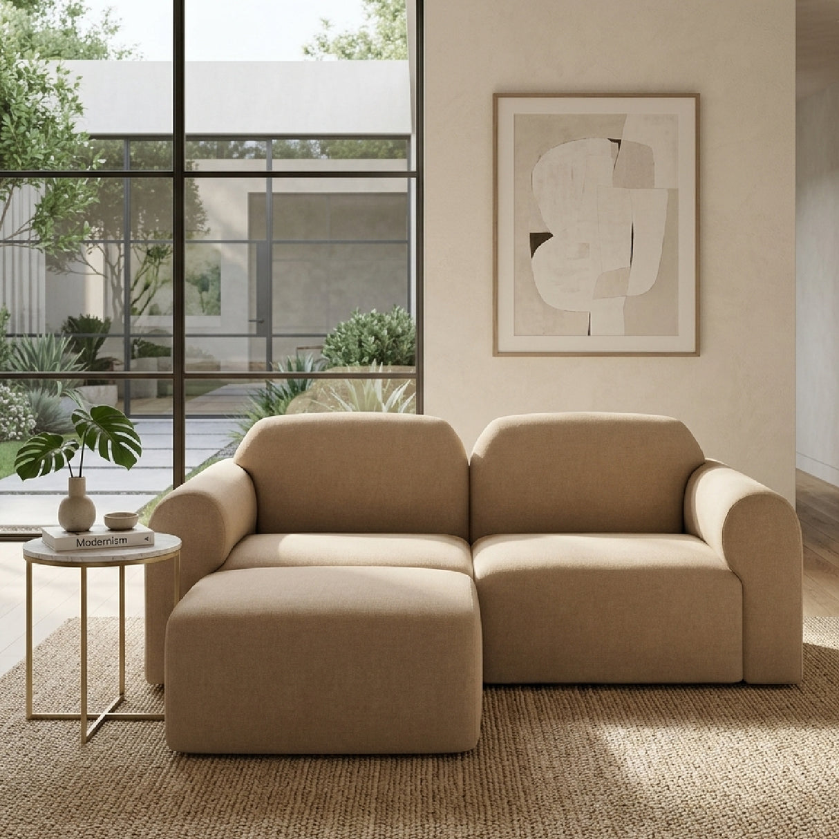 Modern European furniture - End Seater Sofa with Footstool - www.oroa.com | Oroa.com