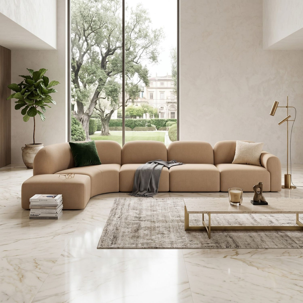 Modern or European furniture - Light Brown Modular Sofa Set - www.oroa.com | Oroa.com