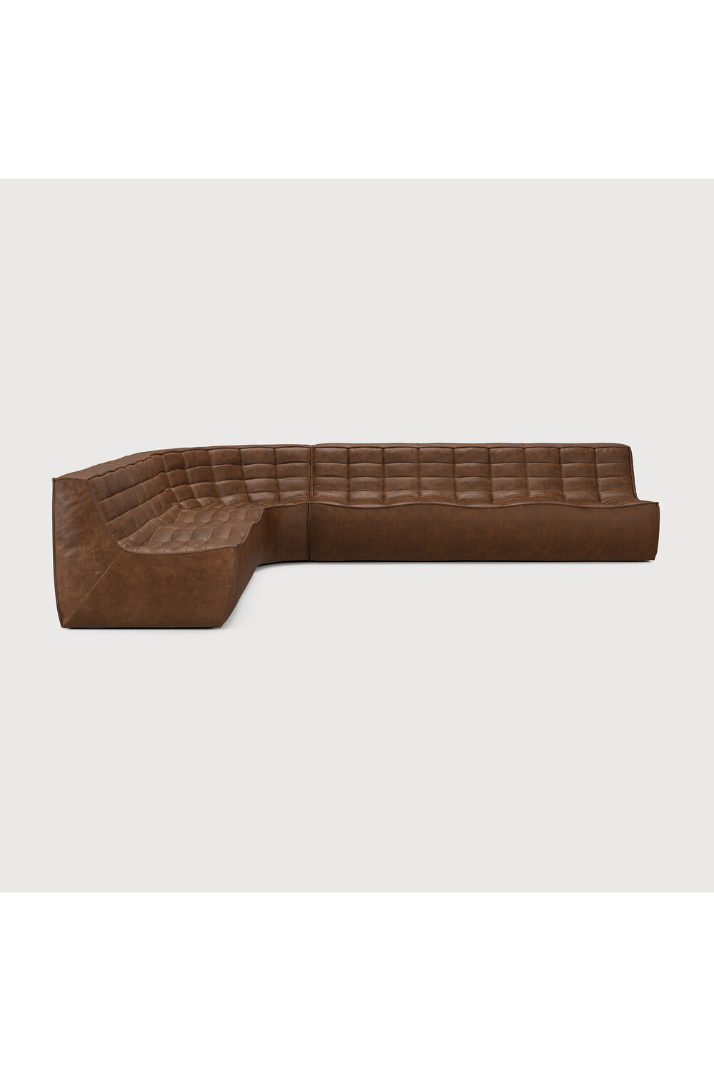 Dark Brown Leather Modular Sofa | Oroa.com