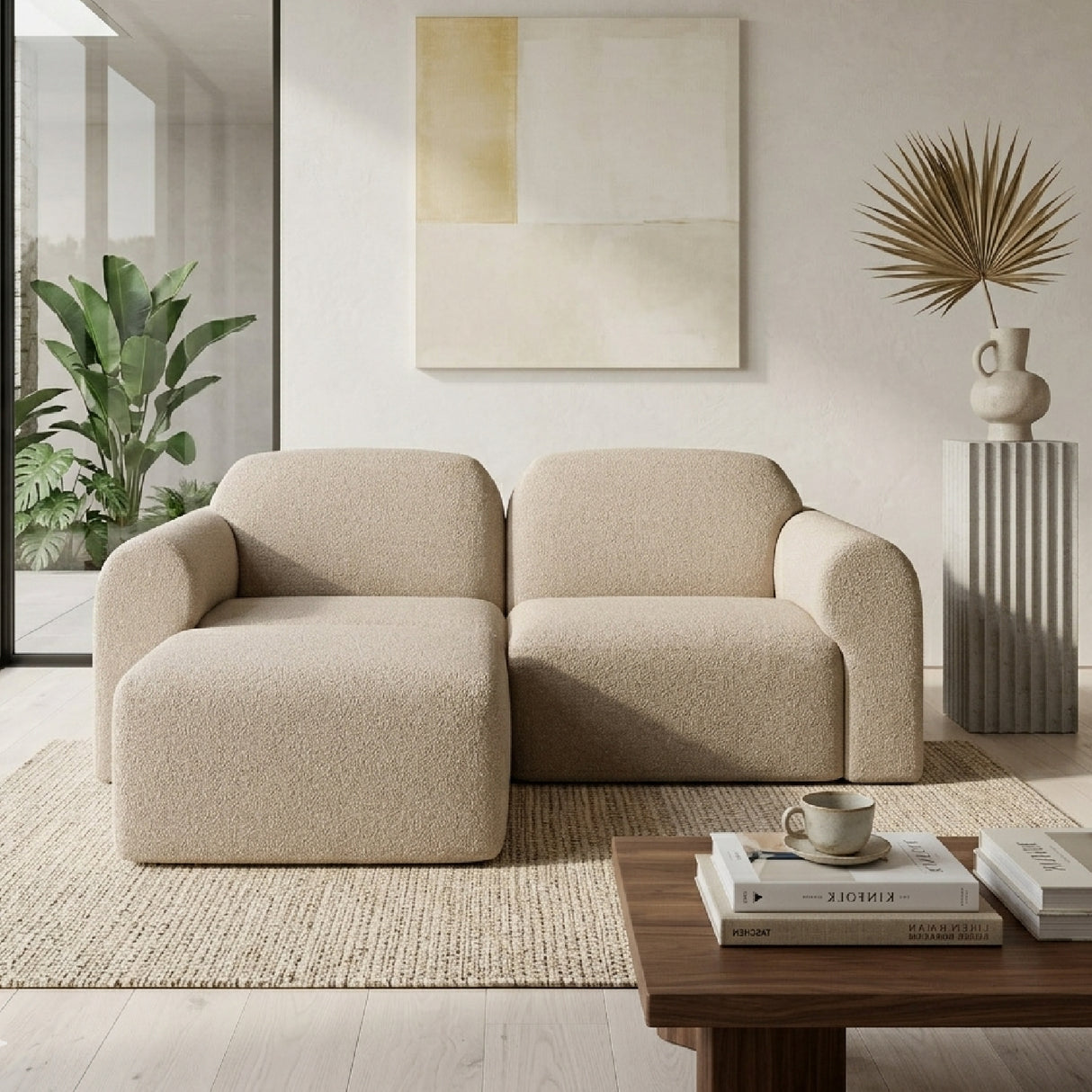 Modern European furniture - End Seater Sofa with Footstool - www.oroa.com | Oroa.com
