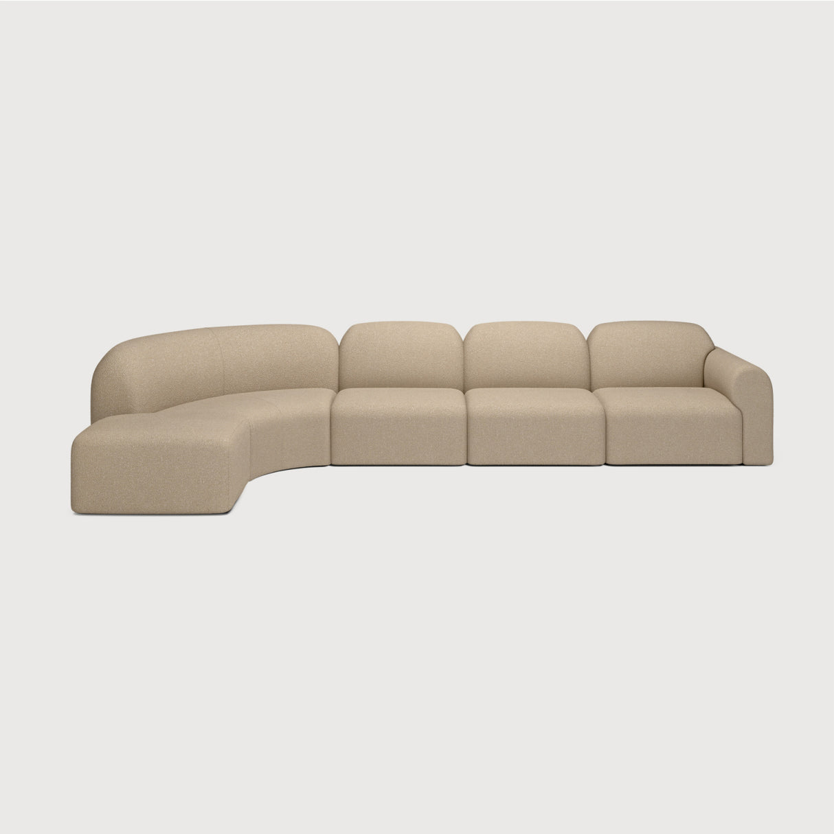 Modern European furniture - Curved Modular Sofa with Stool - www.oroa.com | Oroa.com