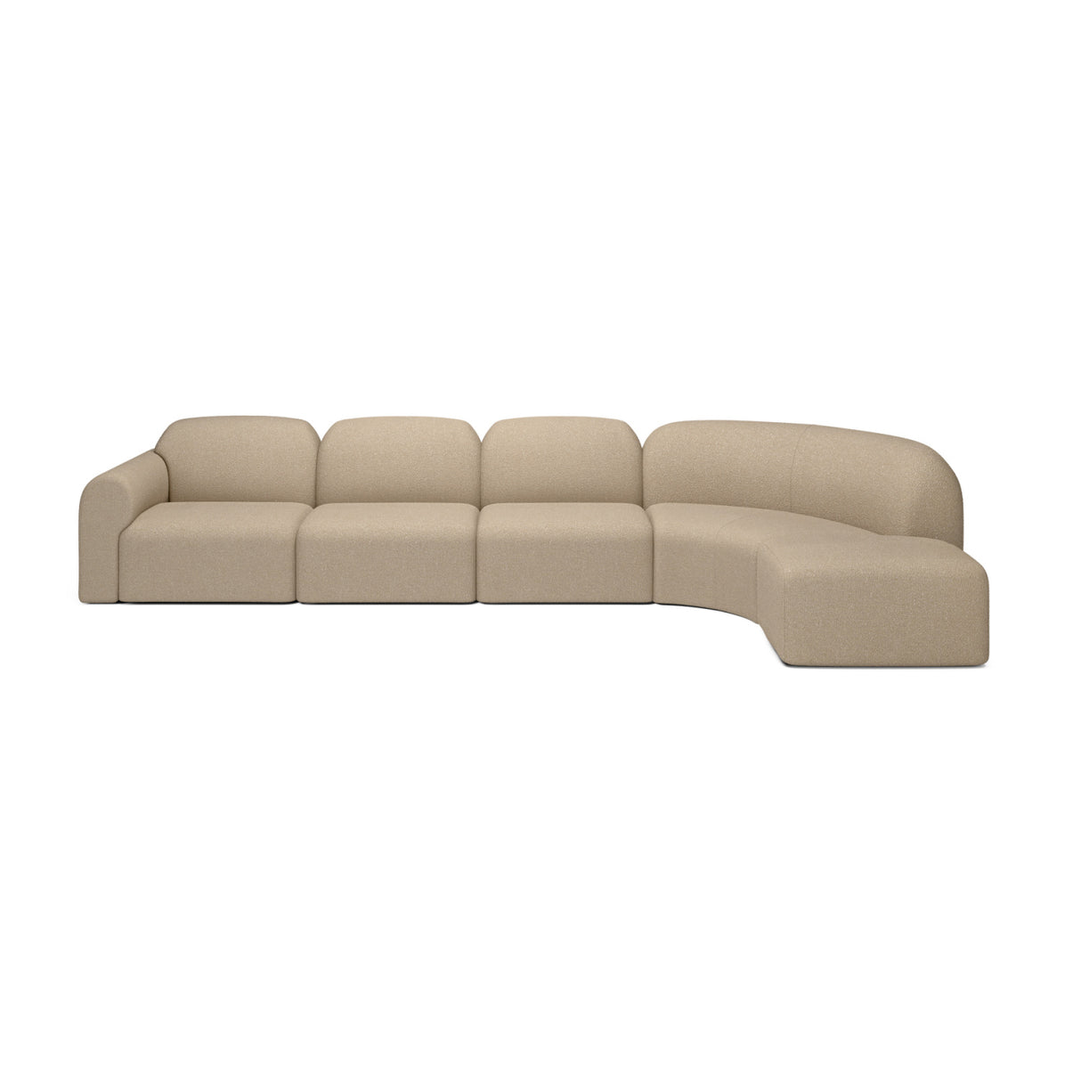 Modern European furniture - Curved Modular Sofa with Stool - www.oroa.com | Oroa.com