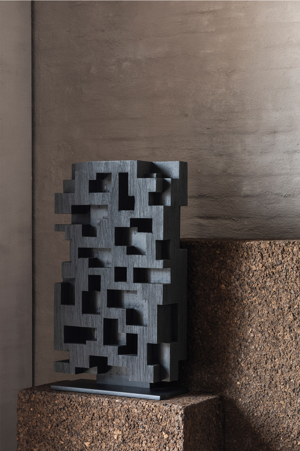 Black Teak Abstract Sculpture | Oroa.com