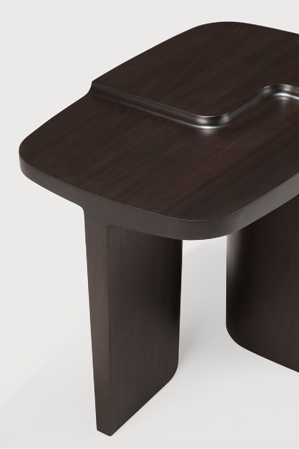 Carved Brown Mahogany Side Table | Oroa.com