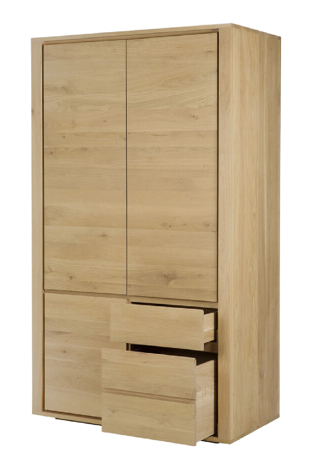3-Door Oak Wood Wardrobe Cabinet | Oroa.com