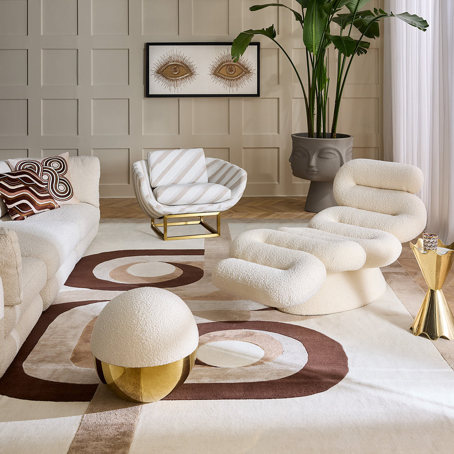 Honed Brass Round Tuffet | Oroa.com