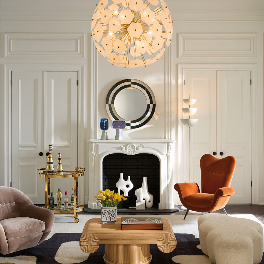 Painted Glass Round Mirror | Oroa.com