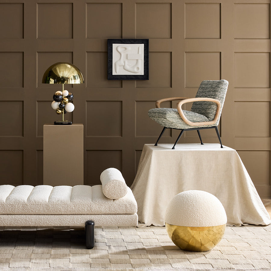 Honed Brass Round Tuffet | Oroa.com