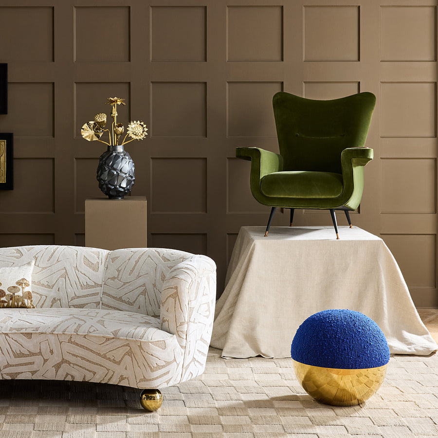 Honed Brass Round Tuffet | Oroa.com