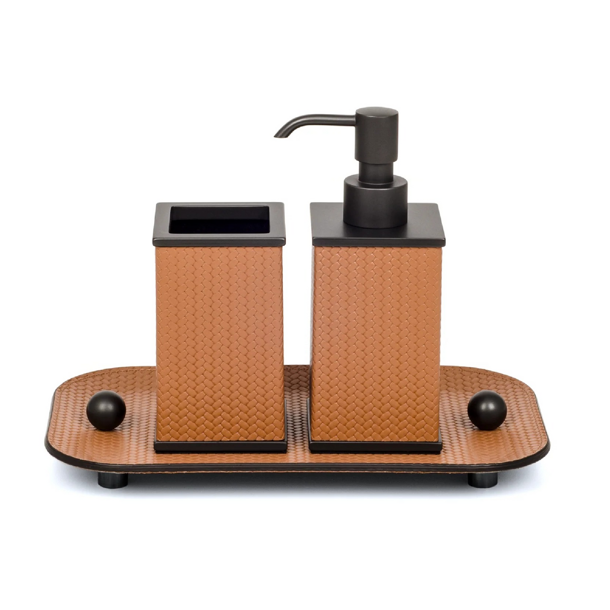 Square Leather Toothbrush Holder | Oroa.com