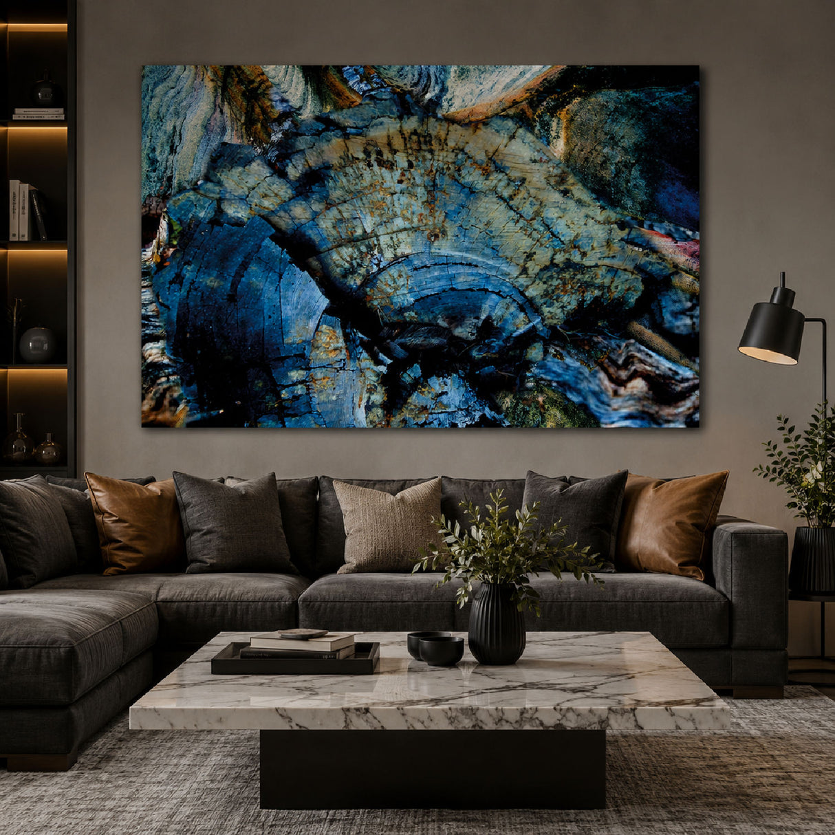 Blue Fossilized Wood Photographic Art | Oroa.com