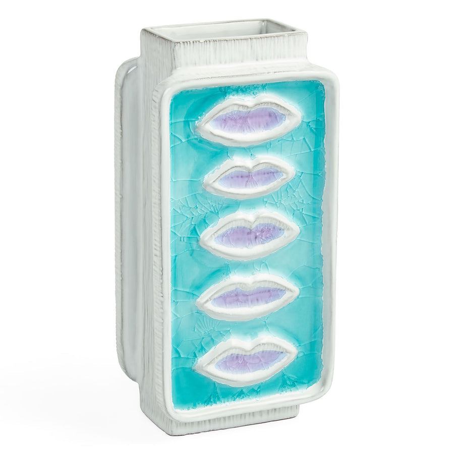 Crackled Glass Lips Vase | Oroa.com
