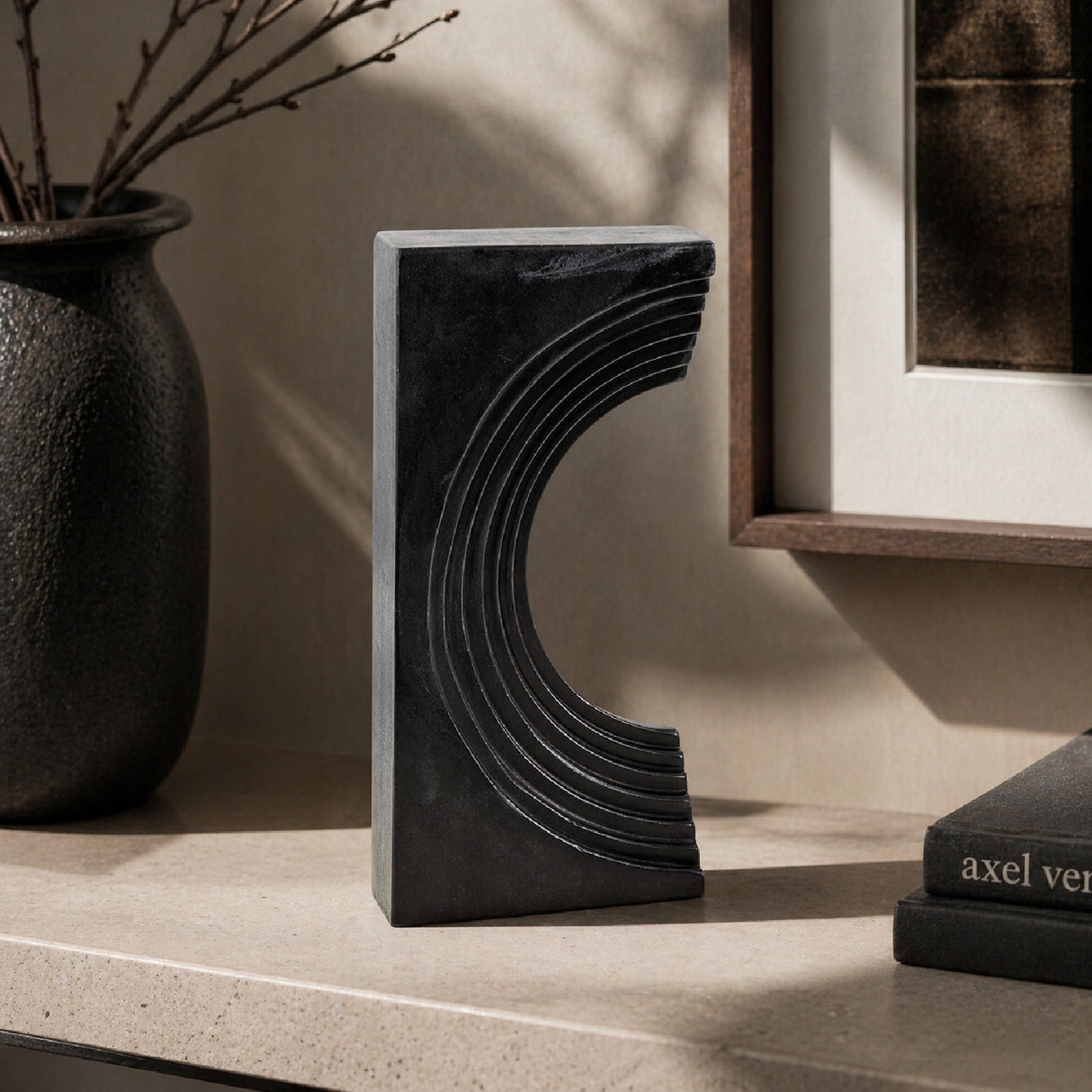 Modern European furniture - Marble Concave Sculpture - www.oroa.com | Oroa.com