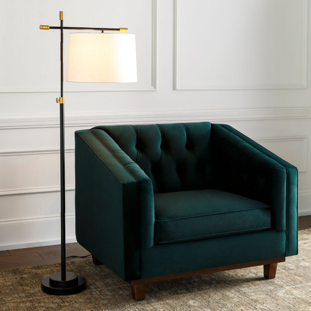 Modern European furniture - Ivory Linen Accent Floor Lamp - www.oroa.com | Oroa.com