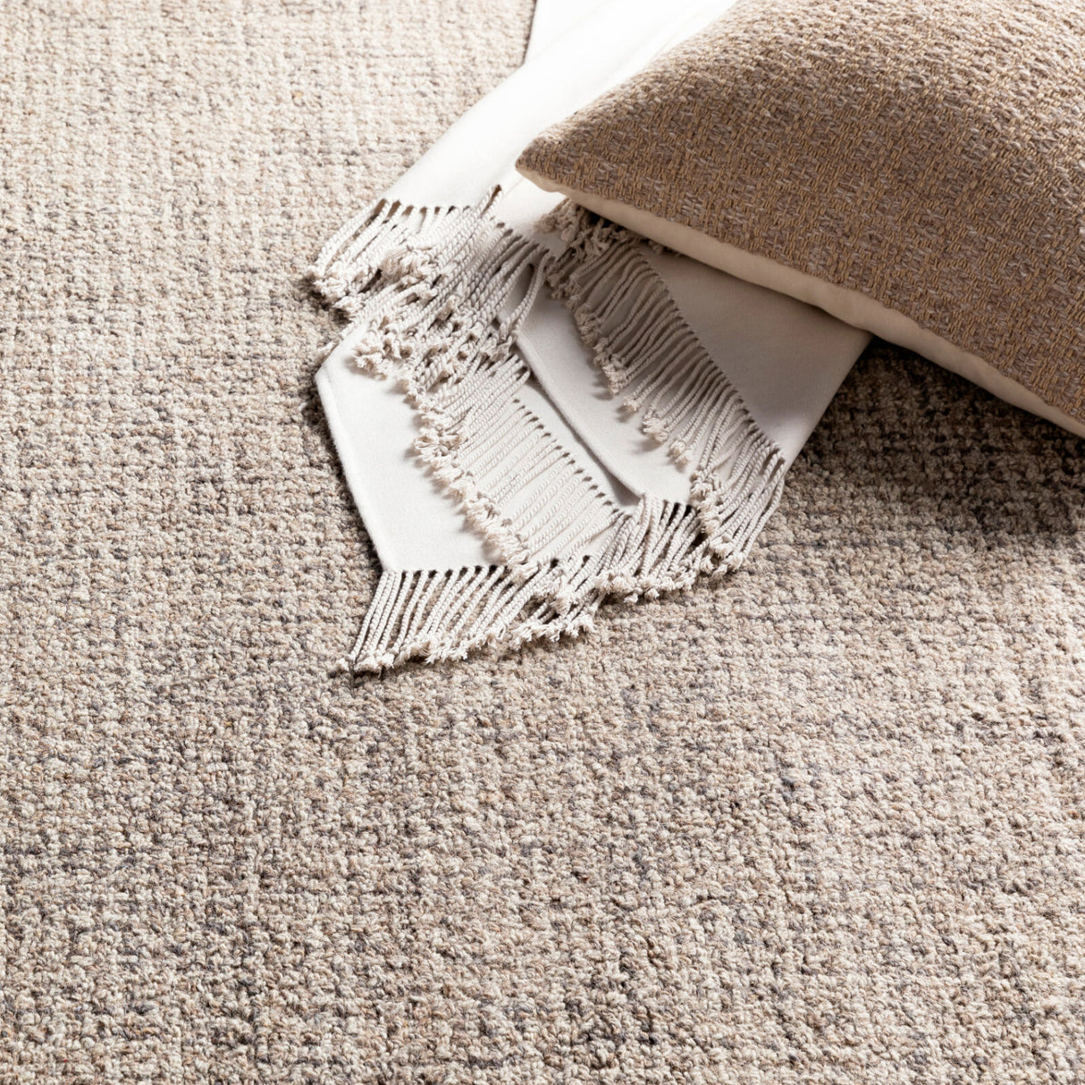 Modern European furniture - Gray Wool Round Carpet - www.oroa.com | Oroa.com
