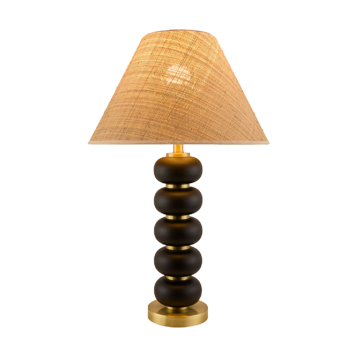 Modern European furniture - Black Wooden Seagrass Table Lamp - www.oroa.com | Oroa.com
