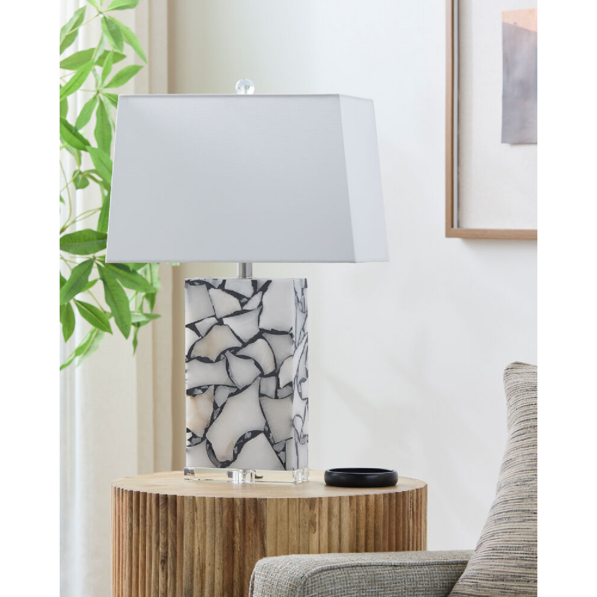 Modern European furniture - Marbled Stone Table Lamp - www.oroa.com | Oroa.com