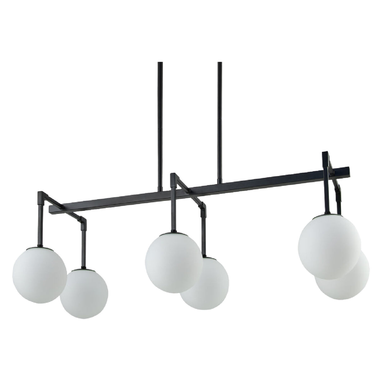 Modern European furniture - White Sphere 6-Light Linear Chandelier - www.oroa.com | Oroa.com