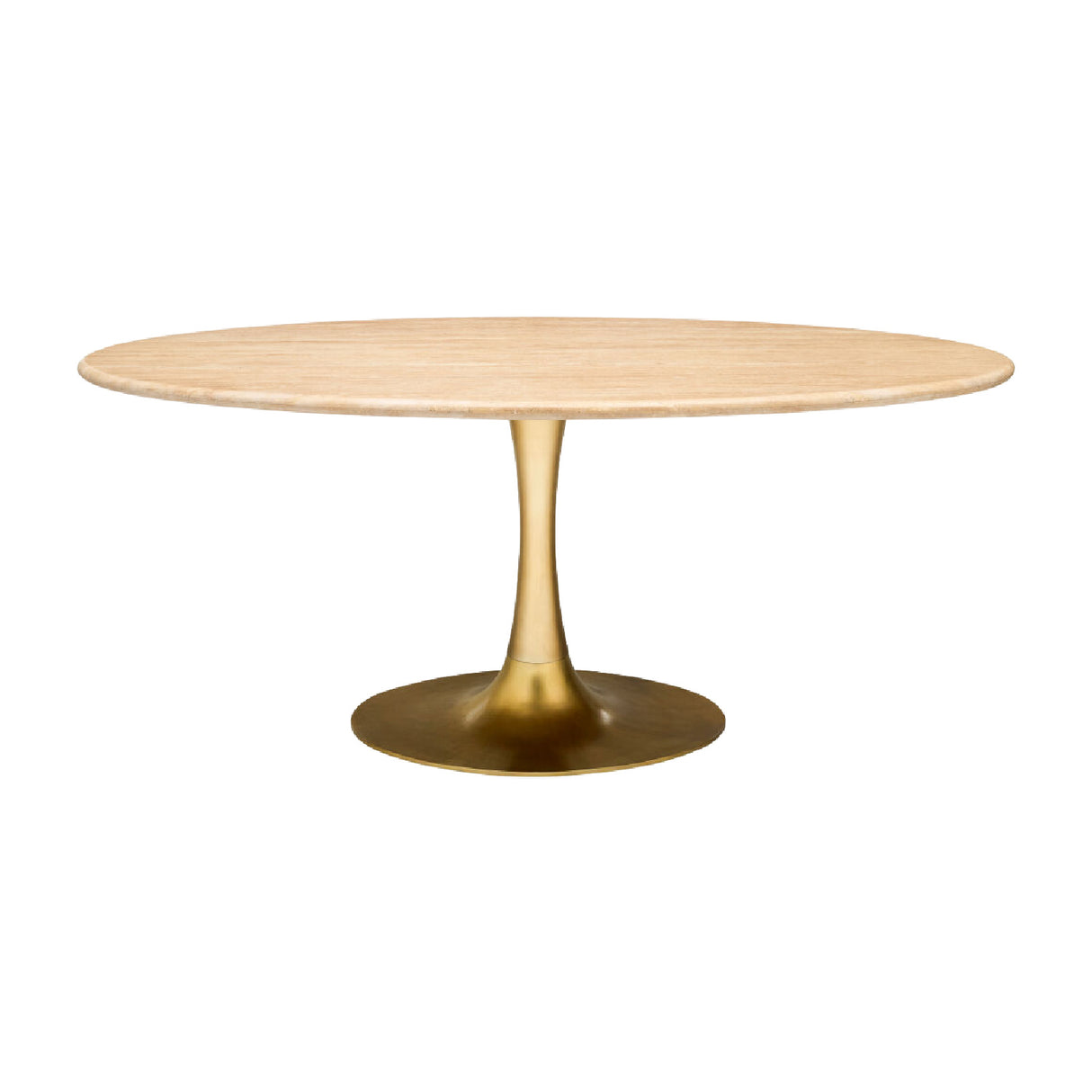 Modern European furniture - Oval Gold Base Dining Table - www.oroa.com | Oroa.com