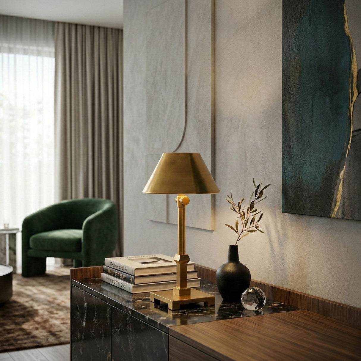 Modern European furniture - Antique Gold Accent Table Lamp (2) - www.oroa.com | Oroa.com