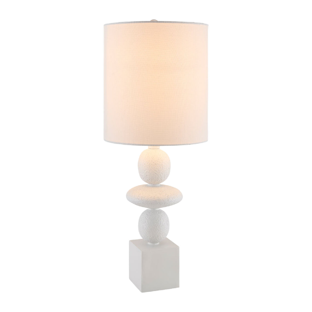 Modern European furniture - Geometric Stacked Linen Table Lamp - www.oroa.com | Oroa.com