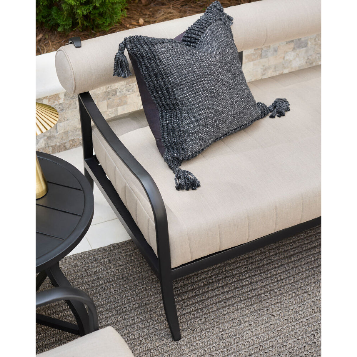 Modern European furniture - Black Aluminum Outdoor Sofa - www.oroa.com | Oroa.com
