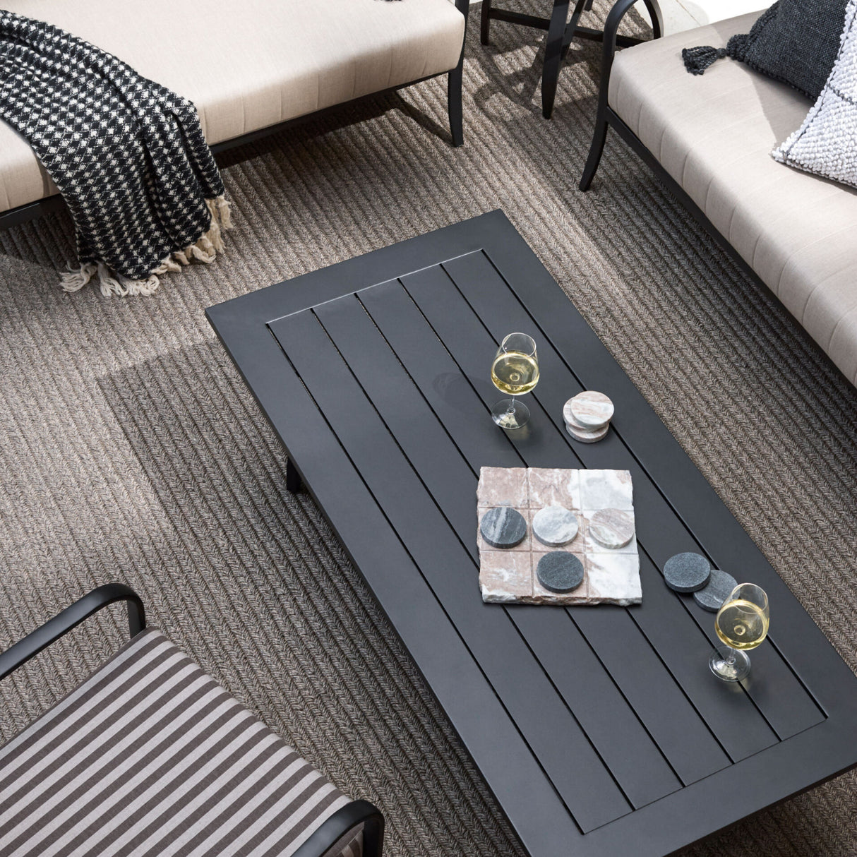 Modern European furniture - Black Aluminum Outdoor Coffee Table - www.oroa.com | Oroa.com