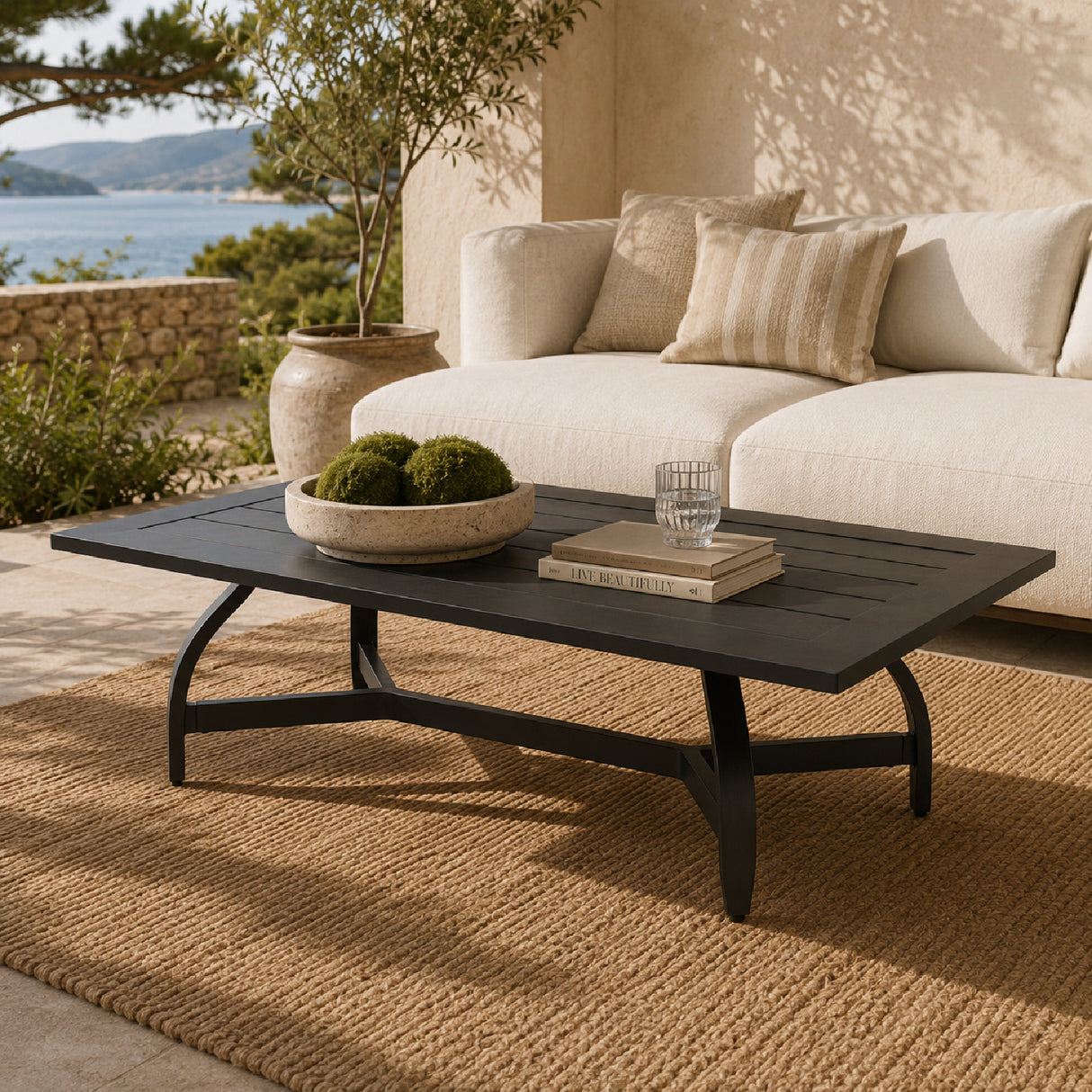 Modern European furniture - Black Aluminum Outdoor Coffee Table - www.oroa.com | Oroa.com