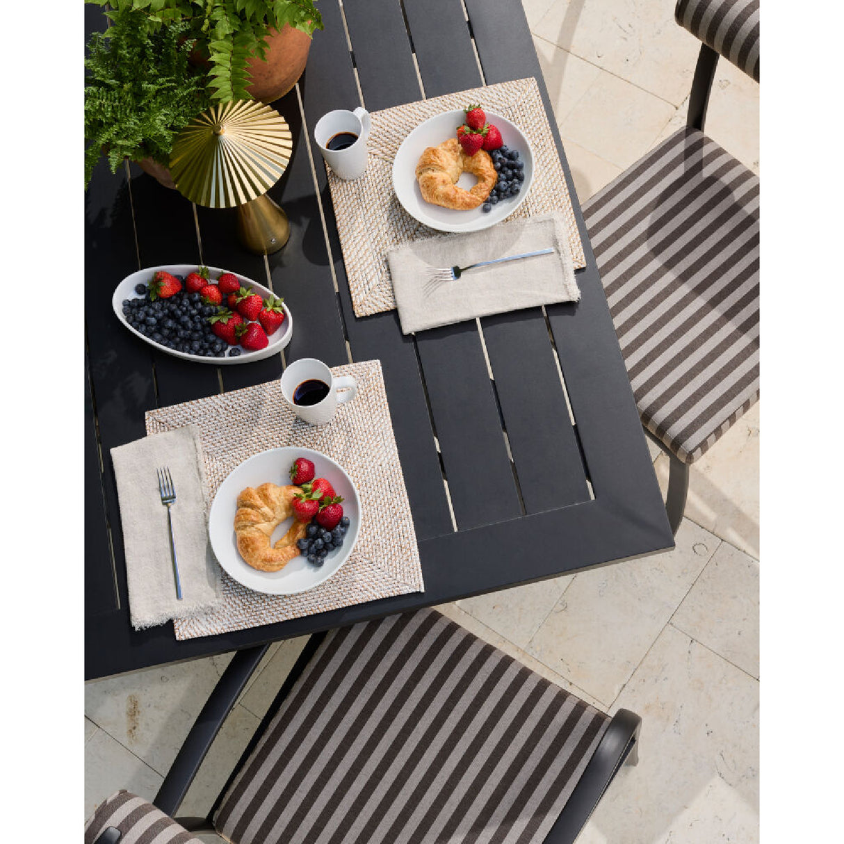 Modern European furniture - Black Aluminum Outdoor Dining Table - www.oroa.com | Oroa.com